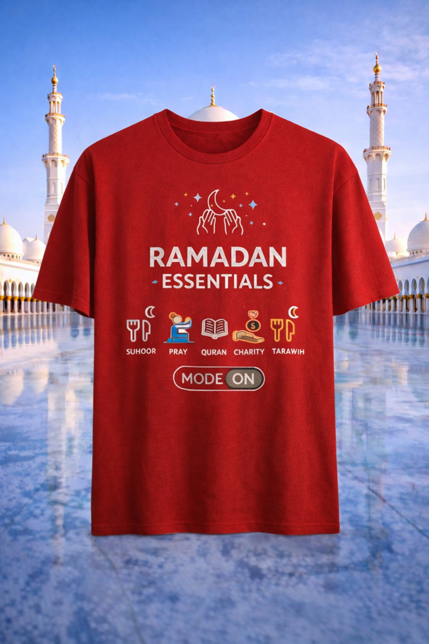 Ramadan Essentials Bayram Printed T-Shirt T-Shirt Oversize 100% Cotton Comfortable Casual Soft