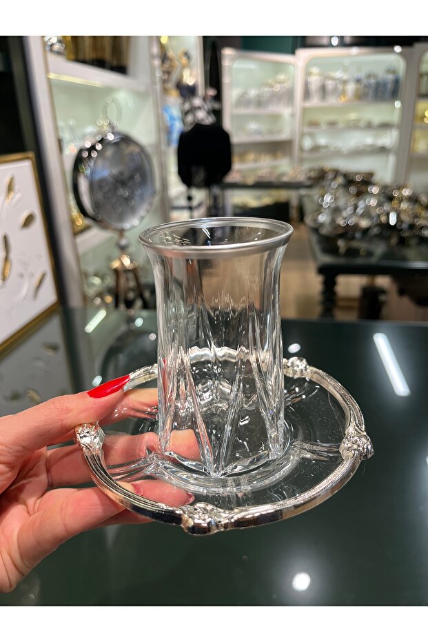 ZEO Silver Painted Tea Set for 6