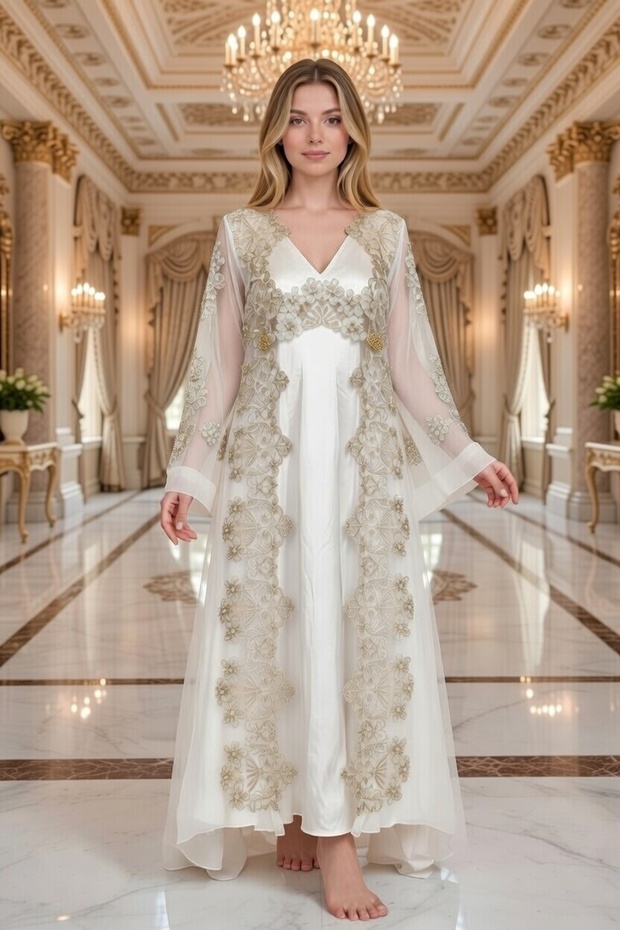 Luxurious Satin Geclik Dressing Gown Bridal Dowry Honeymoon Set – a New Definition of Elegance and Grandeur
