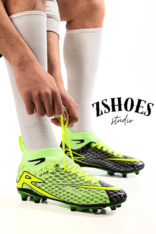 Men's Artificial Turf Football Shoes Imported Sole for Grass Fields Half Sock Style Ergonomic Foot-Fitting Flexible Structure