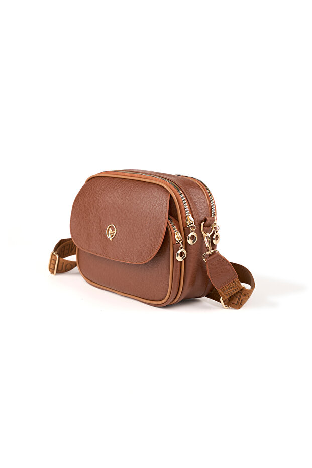 Women's Crossbody Bag with Flap and Zipper, Multi-Compartment Shoulder Bag
