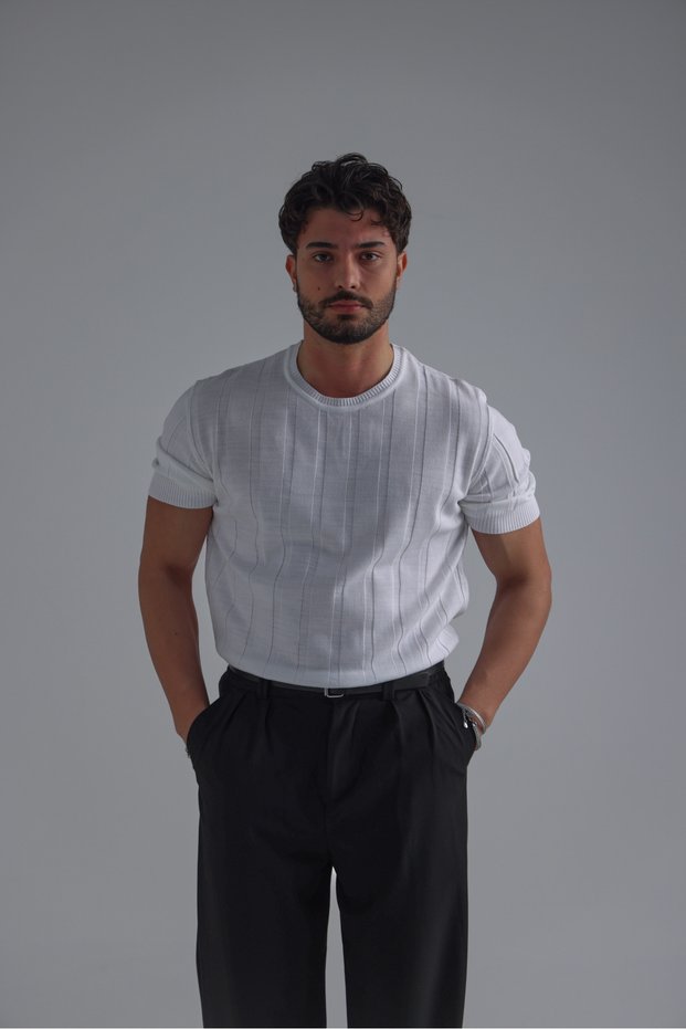 Relaxed Fit Knitwear Tshirt White