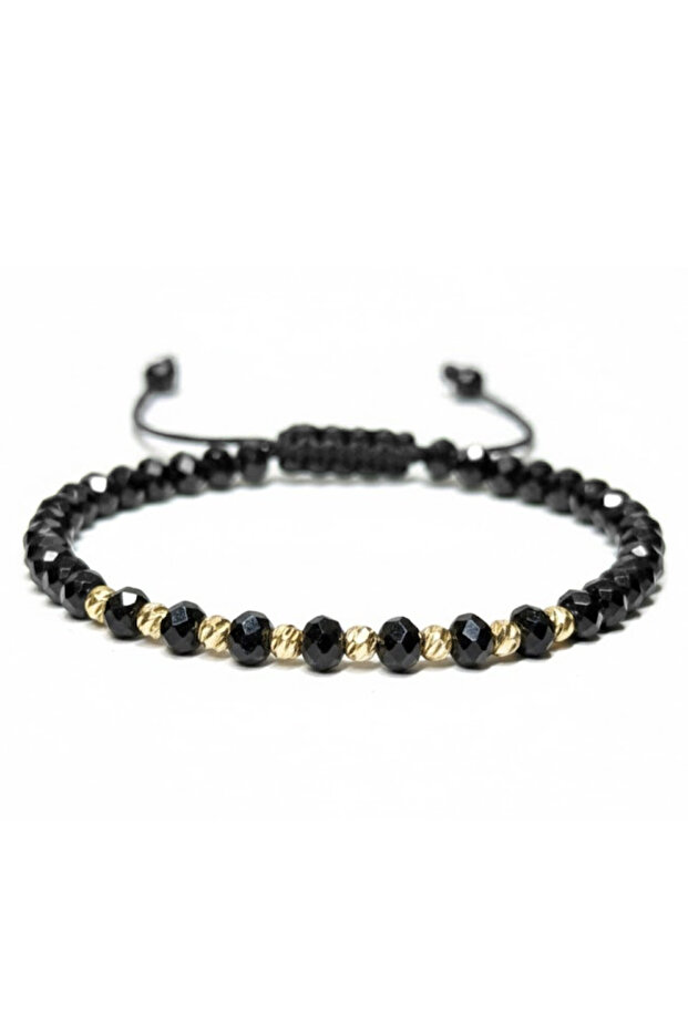 Adjustable Bracelet, Black-Gold, Universal Size - 1