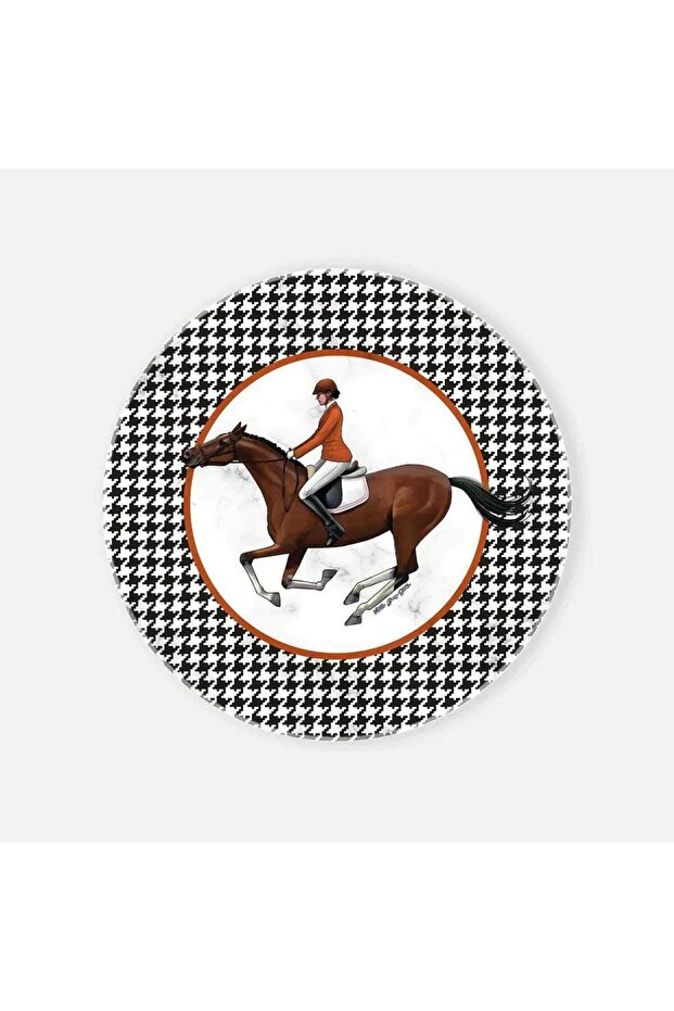 Equestrian Orange Jacket Marble Serving Plate