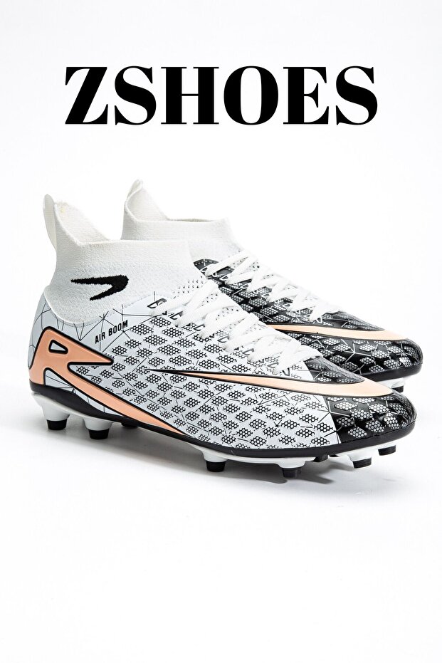 Men's Artificial Turf Football Shoes Imported Sole for Grass Fields Half Sock Style Ergonomic Foot-Fitting Flexible Structure