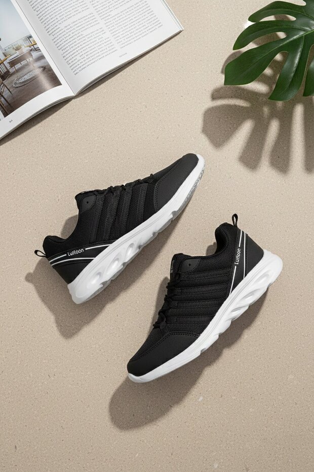 Elit Asprt4138 Men's Classic Sneaker Black - White