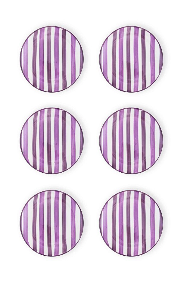 Joy0013 Joy 6-Piece Cake Plate Set Purple - 19 cm
