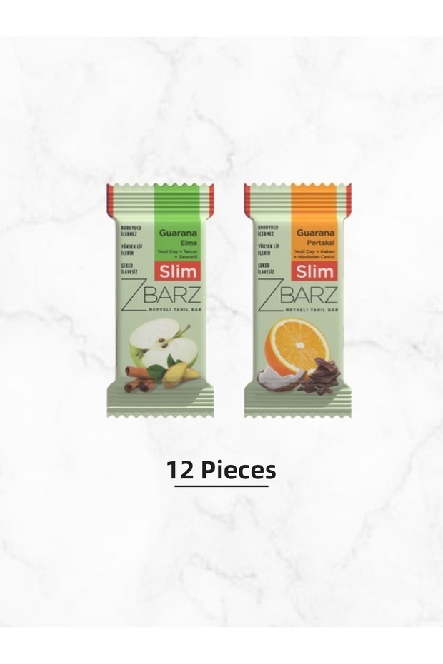 Guarana Oat Bar Apple & Orange | High Fiber Snack 12 Pieces