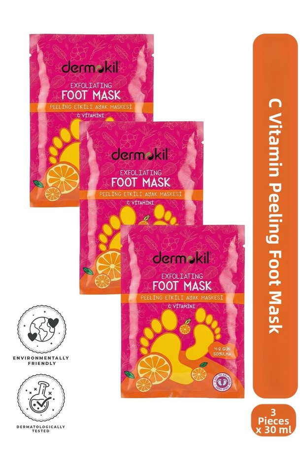 Peeling Effect Peel-Off Foot Mask with Vitamin C 30 ml X 3 Pieces