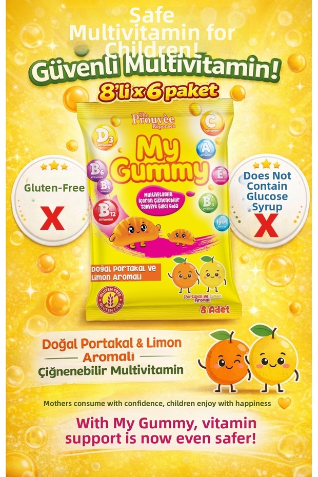 My Gummy Chewable Jelly Beans with Multivitamins 8 X 6 Pack