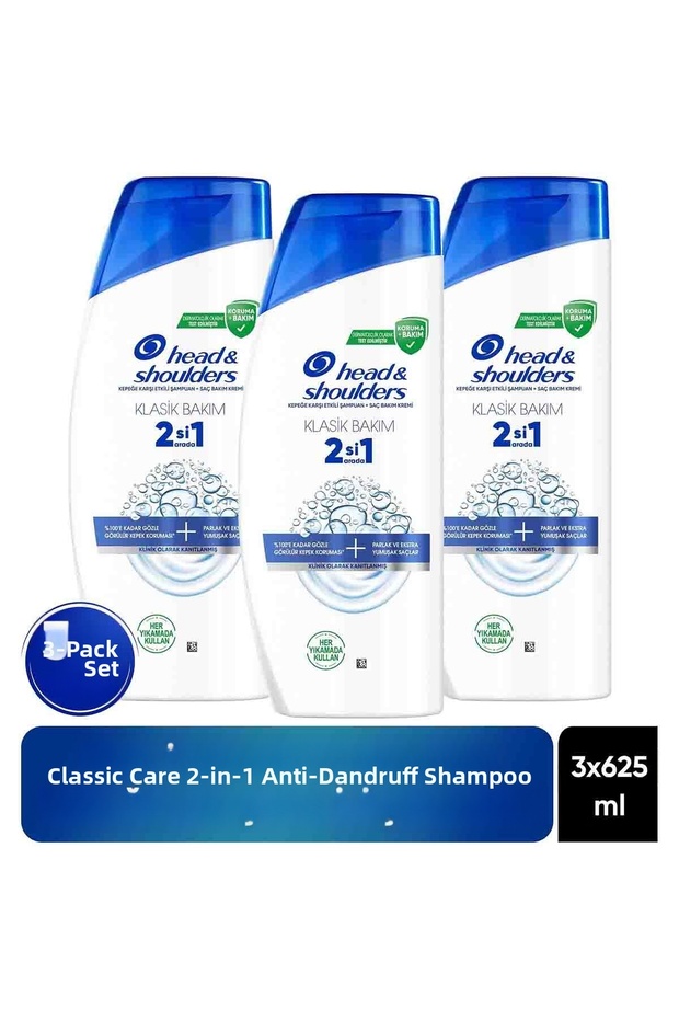 Classic Care 2 in 1 Anti-Dandruff Shampoo 625 ml X 3 Pcs