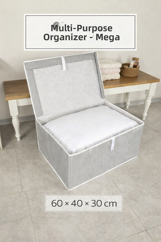 Multi-Purpose Mega Organizer Box Gray Color – Large Volume Mega Size Multi-Purpose Storage Box