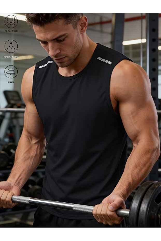Limited Edition Design Raw Denim Themed Relaxed Fit Sleeveless T-Shirt