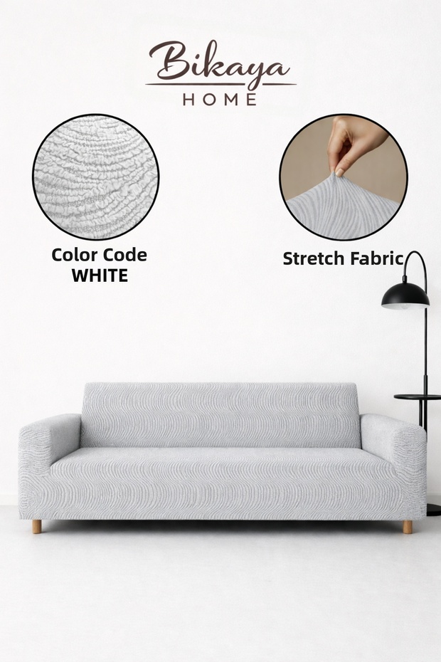 Sofa Bed Compatible Stretch Waterway Sofa Cover | 3+3 Teams | Lycra & Elastic | Stylish & Durable