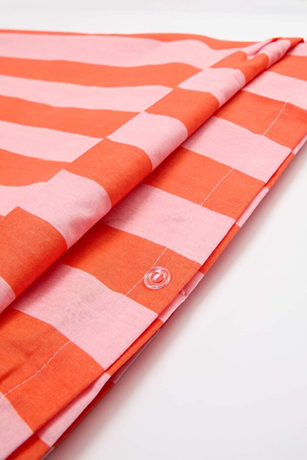 Çift Kişilik Kolay Ütülenebilir Çizgili Lastikli Çarşaflı Nevresim Takımı 200x220cm TPHSS25CKN00004 - 5