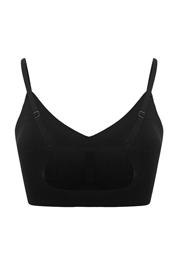 Teen Siyah Hayalet/Dikişsiz Micro Kaplı Bralette Örme Sütyen THMSS26SU00006 - 3