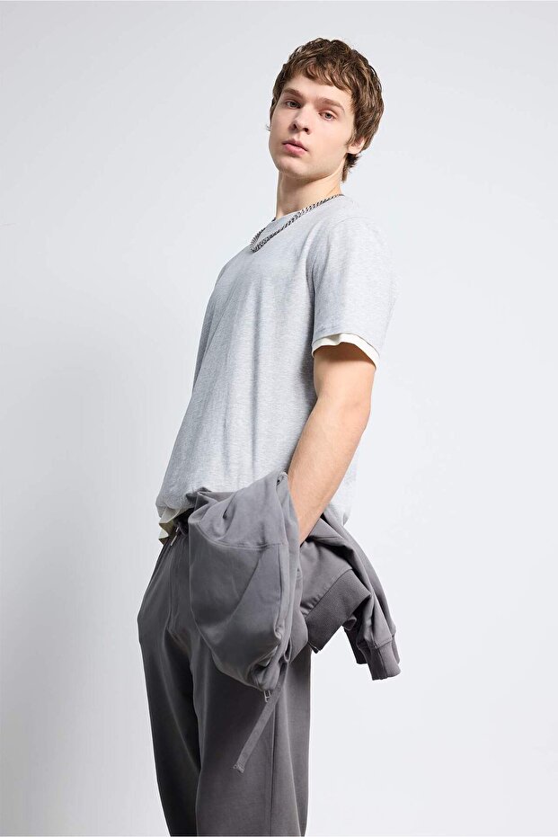 %100 Pamuk Basic Tişört V7699AZ26SP - 3