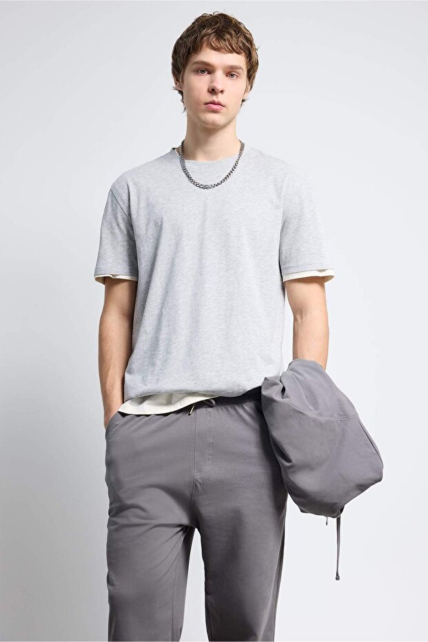 %100 Pamuk Basic Tişört V7699AZ26SP - 1