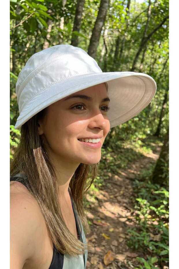 Women's Wide Brim Open Top Zip Visor Sun Hat Brim Beach Hat
