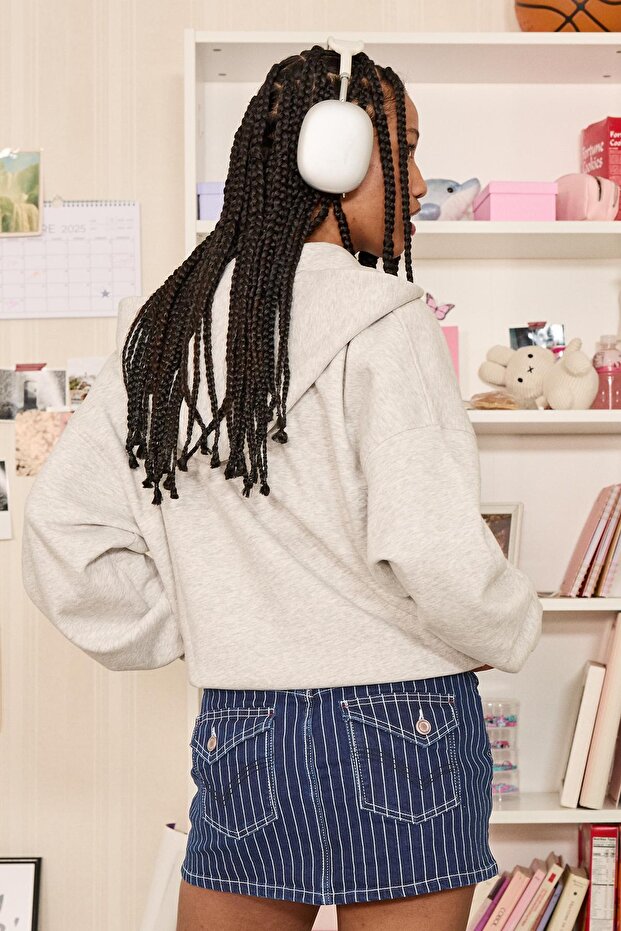 denim şort etek - 4