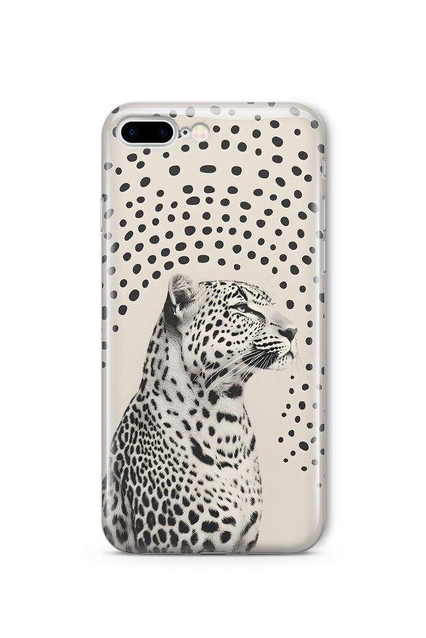 iPhone 7 Plus / 8 Plus Compatible Leopard Pattern Transparent Phone Case