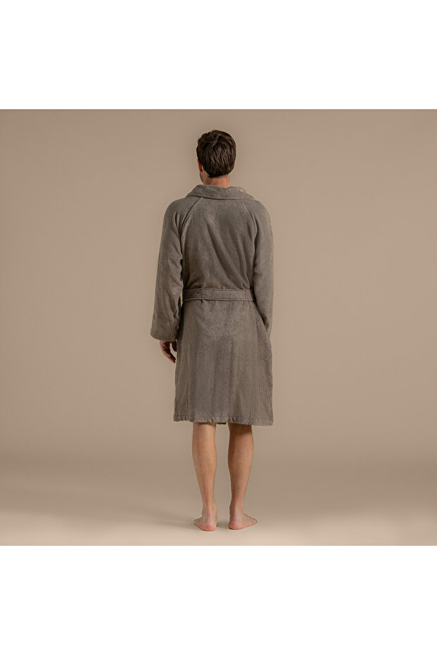 Solid Unisex Bornoz Vizon - 8