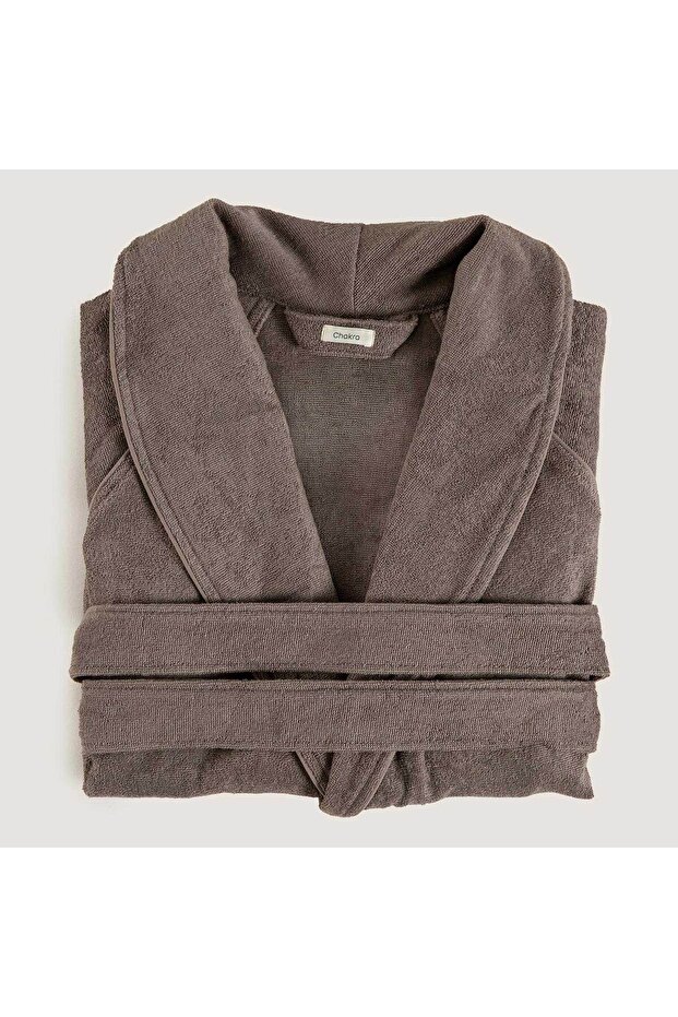 Solid Unisex Bornoz Vizon - 9