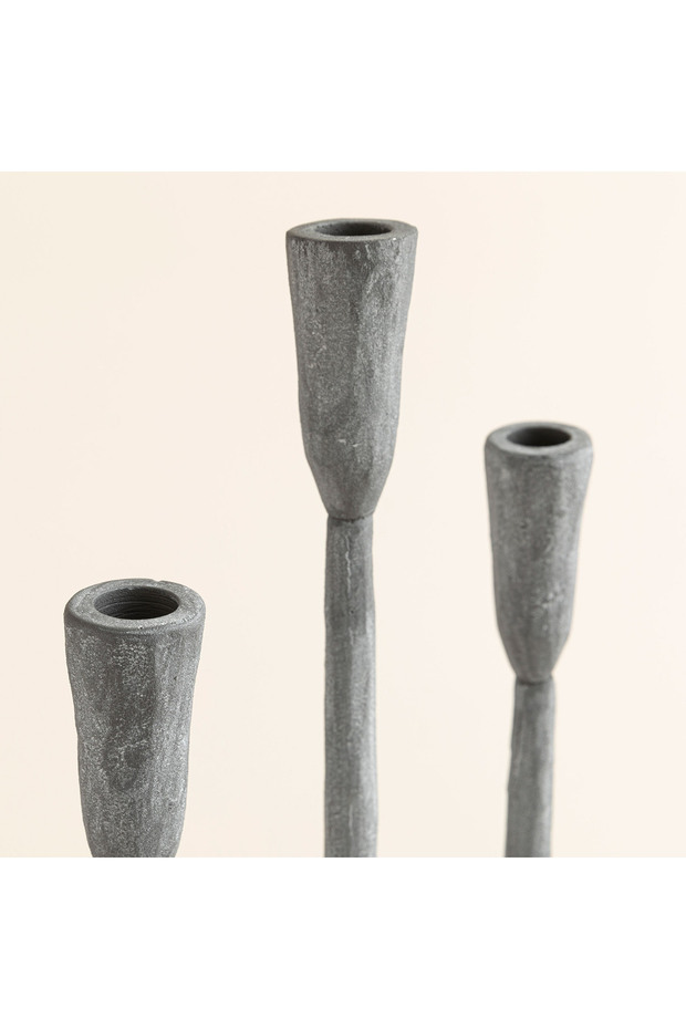 Hanner 3'Lü Şamdan Gri - 5