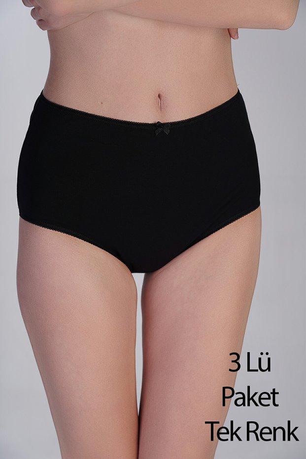 Women's High Waist Bato Combed Cotton 3-Piece Panties, 365004