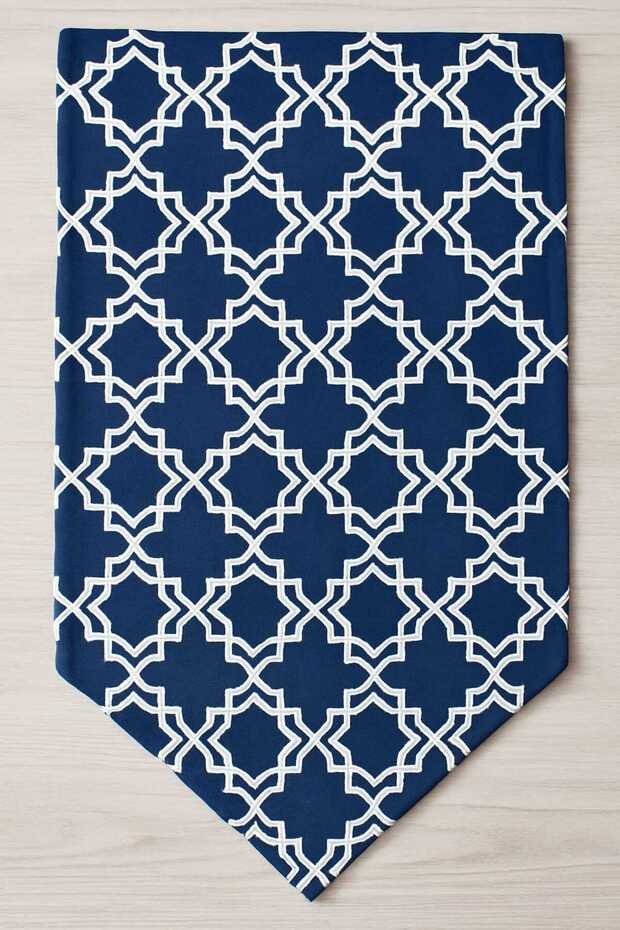 **lacivert Klasik Desenli Runner** - 3