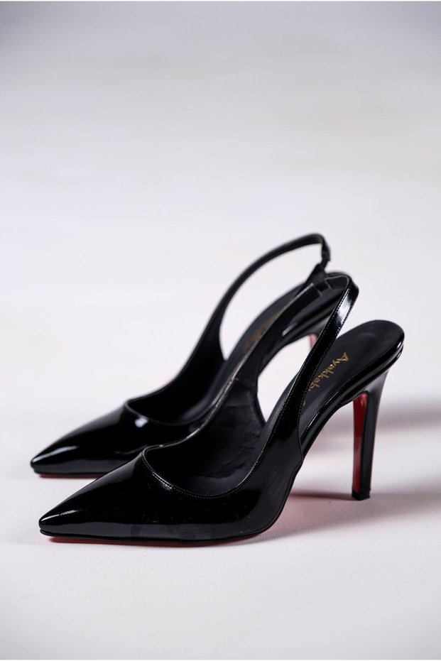 Black Patent Leather Women's Heeled Special Design Shoes Stiletto Madison