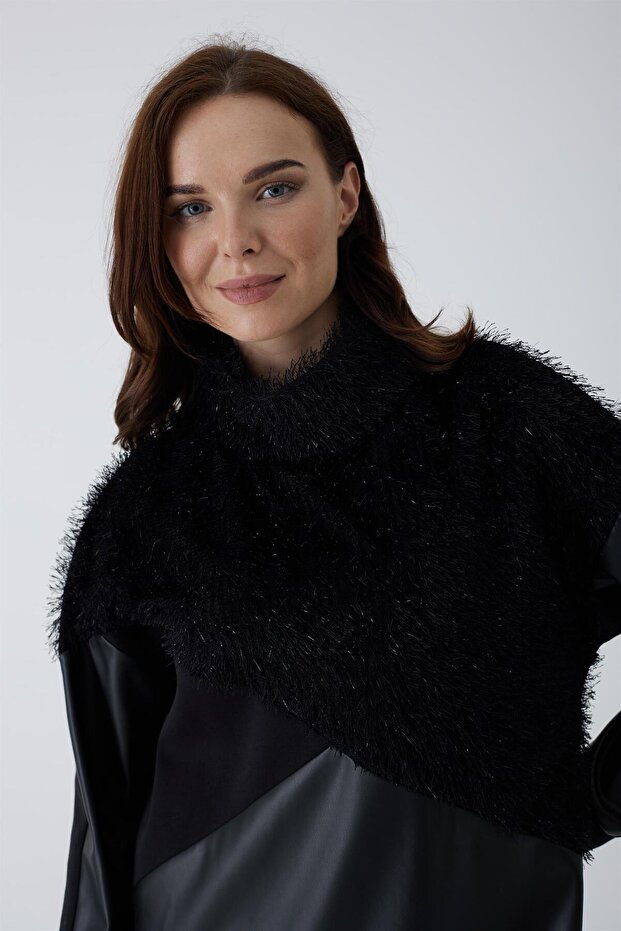 DERİ GARNİLİ SİMLİ İPLİ TUNİK - 4