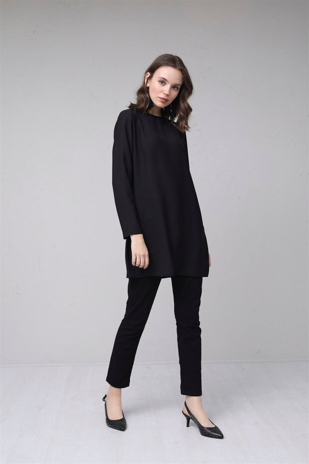 Long Sleeved Crepe Tunic - 2