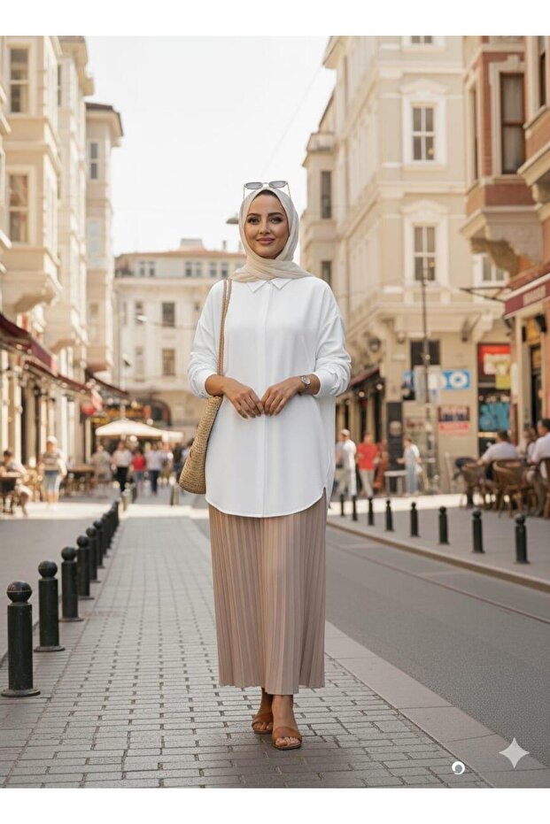 DÜŞÜK OMUZ PAMUKLU GÖMLEK - 1