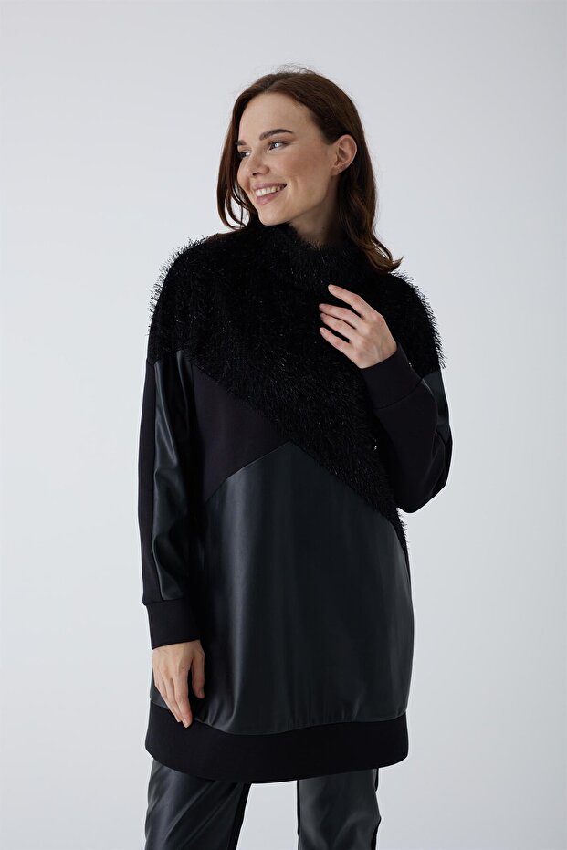 DERİ GARNİLİ SİMLİ İPLİ TUNİK - 3