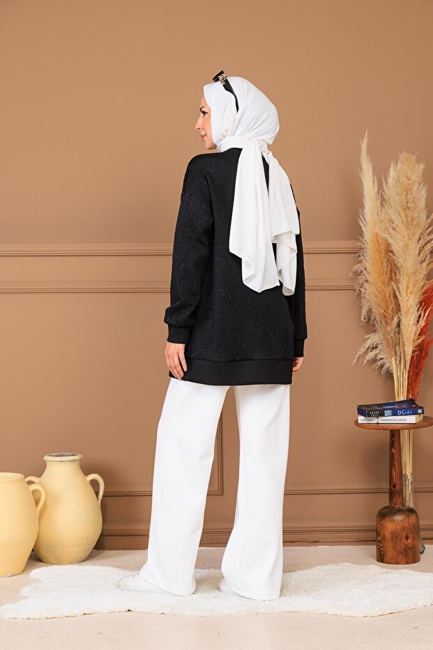 KABARTMA DESENLİ SCUBA TUNİK - 6