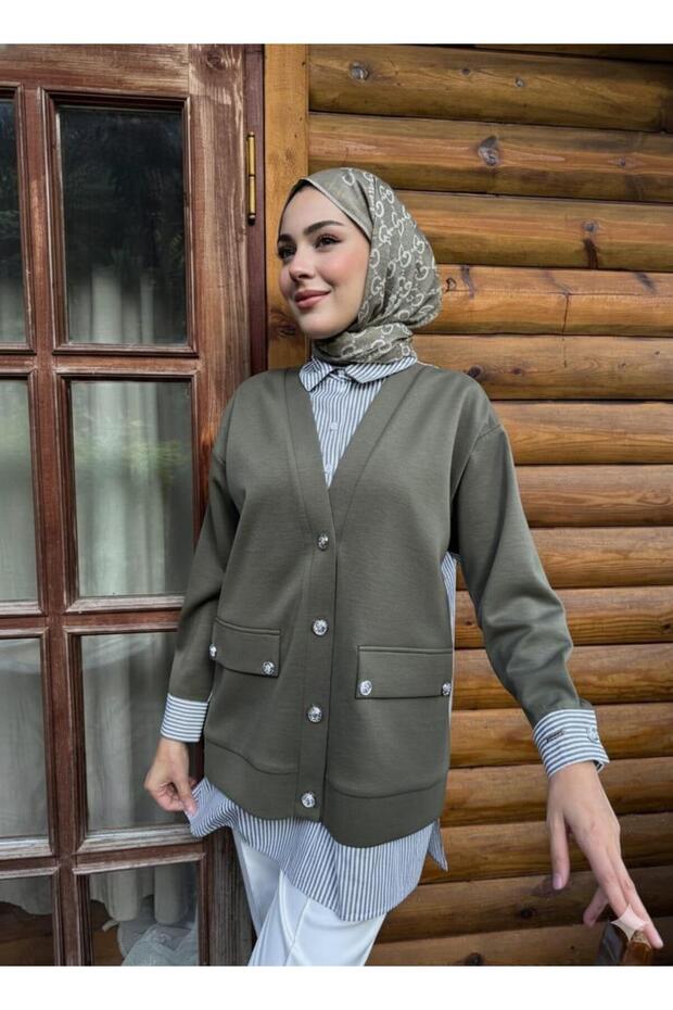 HIRKA GÖRÜNÜMLÜ DÜĞMELİ TUNİK - 2