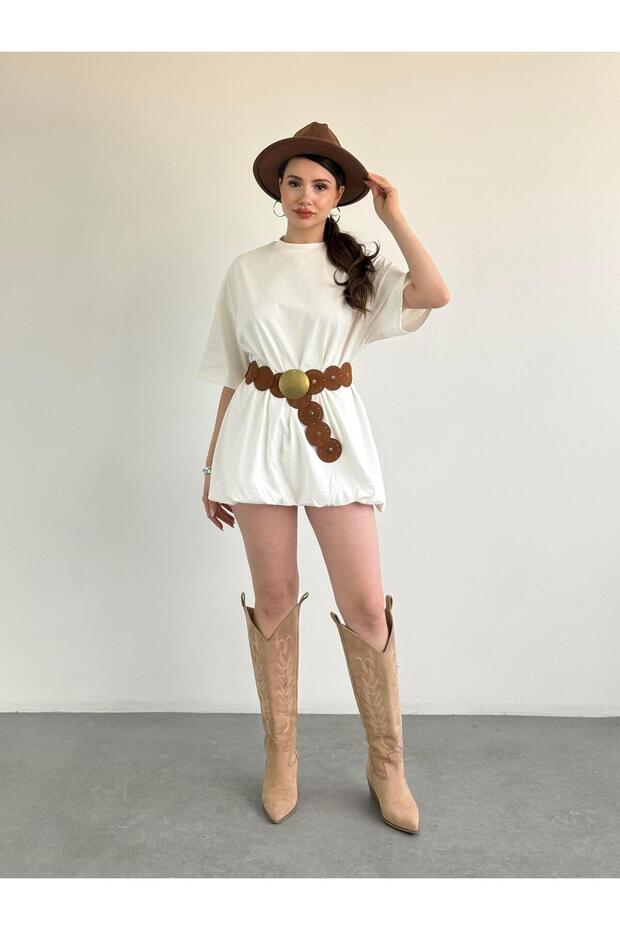 Oversize Baloon Elbise - 7