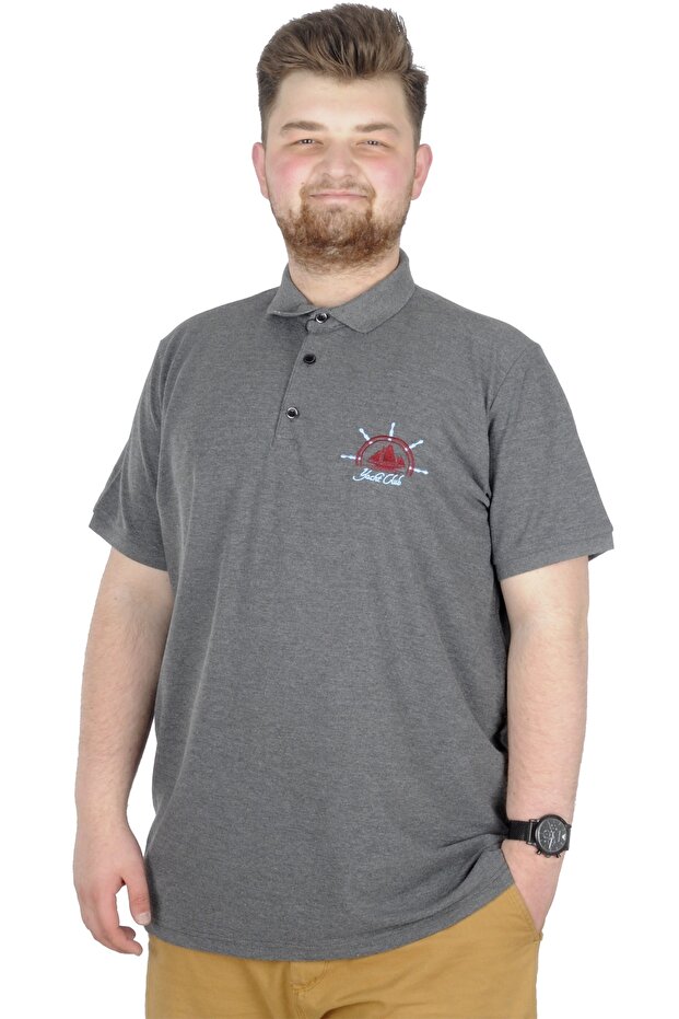 Mode XL Large Size T-Shirt Polo Steamnoat 22345 Antramelange