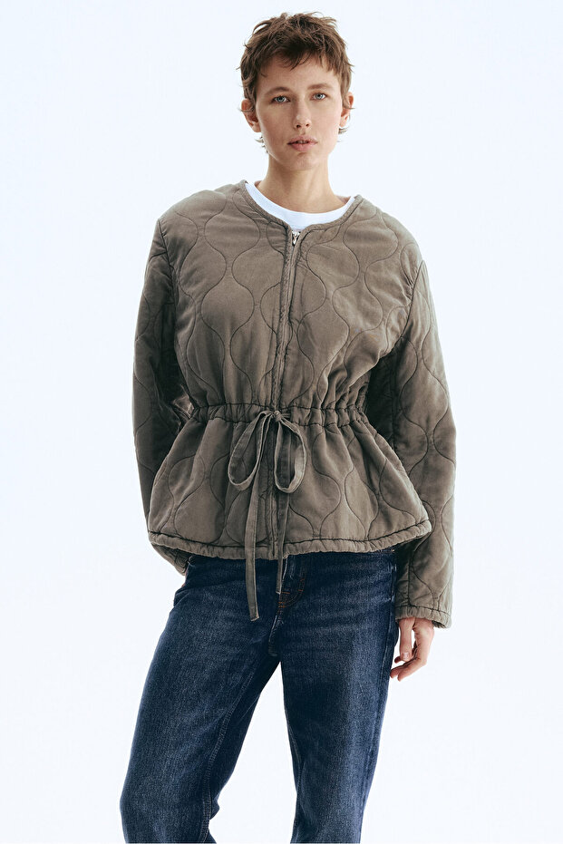 Kapitone Gabardin Ceket - 2