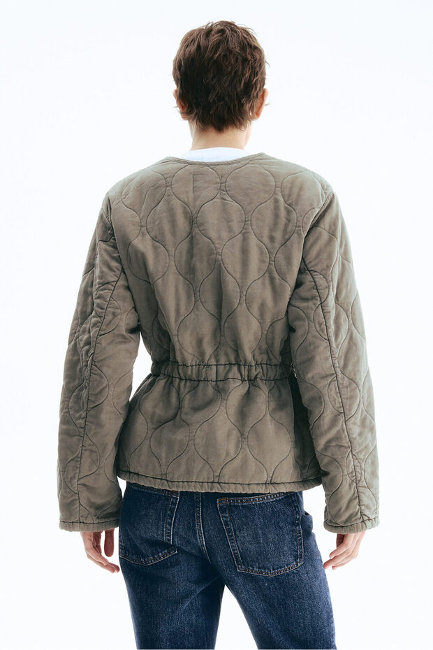 Kapitone Gabardin Ceket - 6