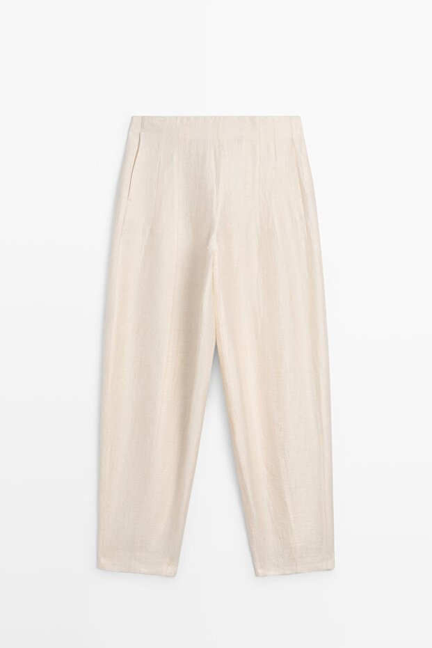 Linen blend balloon pants - 4