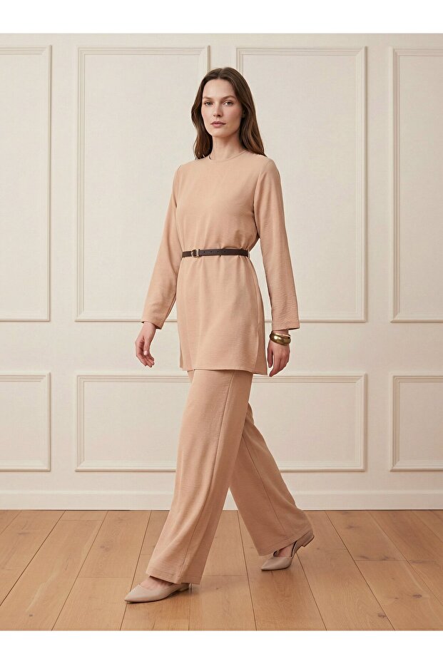 Aerobin Basic Tunik&Pantolon İkili Takım - Bej - - 1