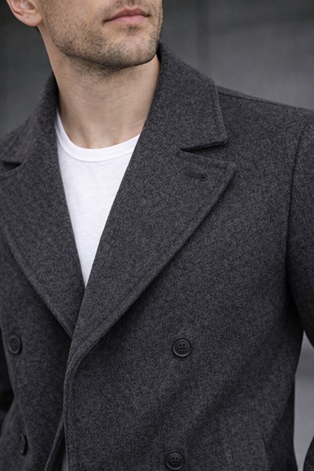 سترة قصيرة مزدوجة الصدر من القطن الكاشي الأساسي - 3