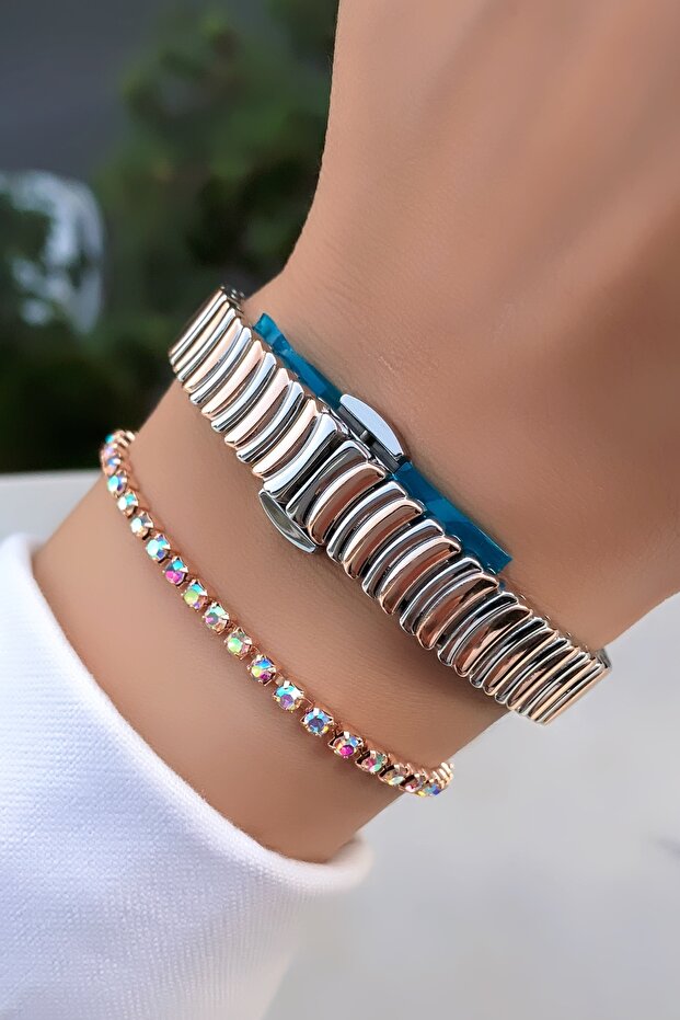 Marka Çelik Kordon Taşsız Bayan Saat Aksesuar Hediyeli - 5