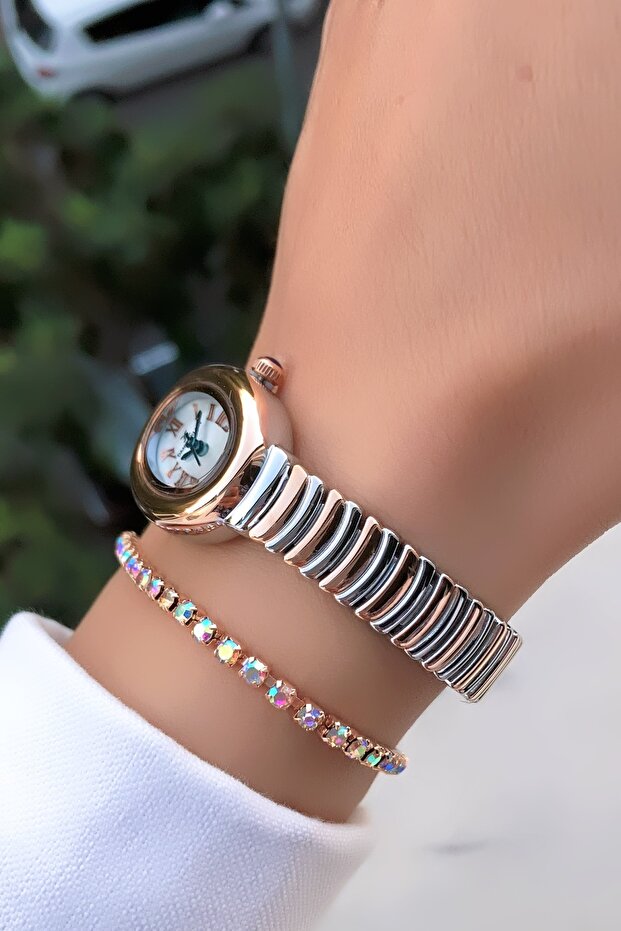 Marka Çelik Kordon Taşsız Bayan Saat Aksesuar Hediyeli - 4
