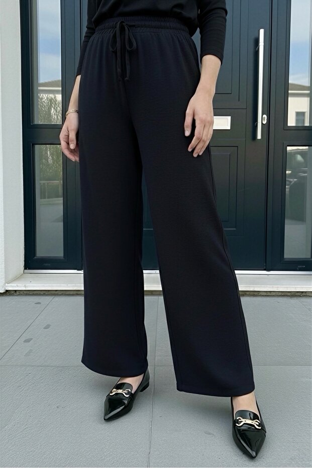 Black Wide Leg Ayrobin Trousers