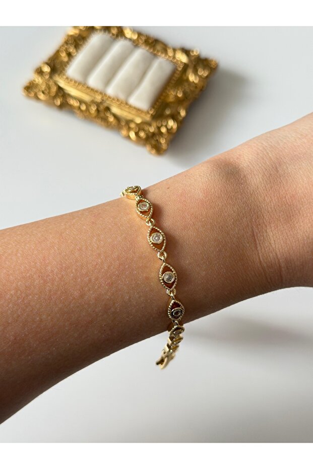 Steel Zircon Eye Detailed Bracelet