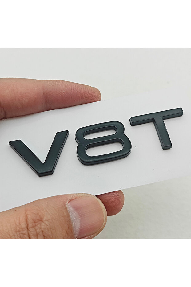 V8T Black 3D ABS Car Fender Side Emblem V6T V8T Logo Rear Trunk For Audi S4 A4 B7 V6T Sticker A6 SQ7