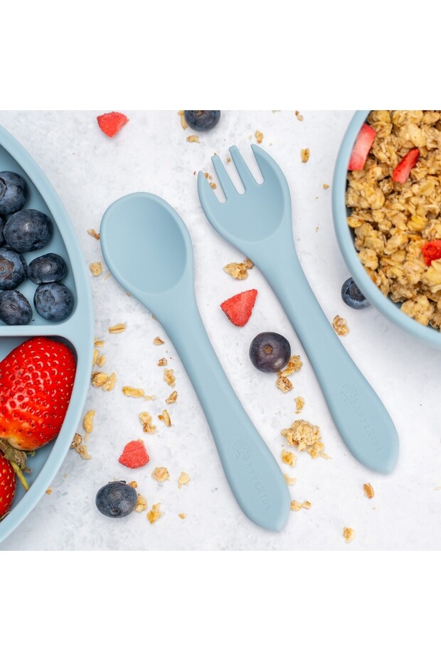 AppeKids Basic Aqua Blue Diversification Set, 100% Silicone, 6 months+ - 5